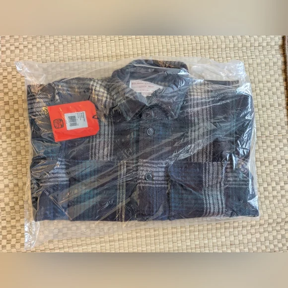 NWT Filson Mackinaw Wool Jack Shirt Coffee Plaid Men's Size Small Made in USA